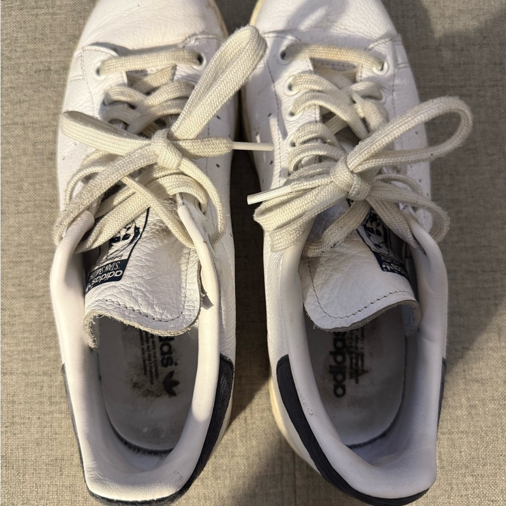 Adidas Stan Smith White and Navy Sneakers